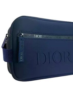 DIOR Men's Toiletry Pouch Travel Bag Navy Blue Authentic Sauvage New
